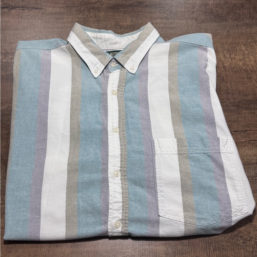 Vintage American Eagle Outfitters Striped Long Sleeve‎ Button Down Shirt Size XL